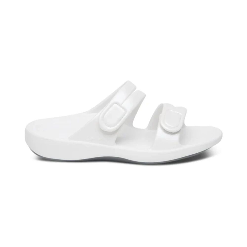 NEW Aetrex Women Janey Pearly White Water Friendly Slide Sandals - Picture 2 of 9